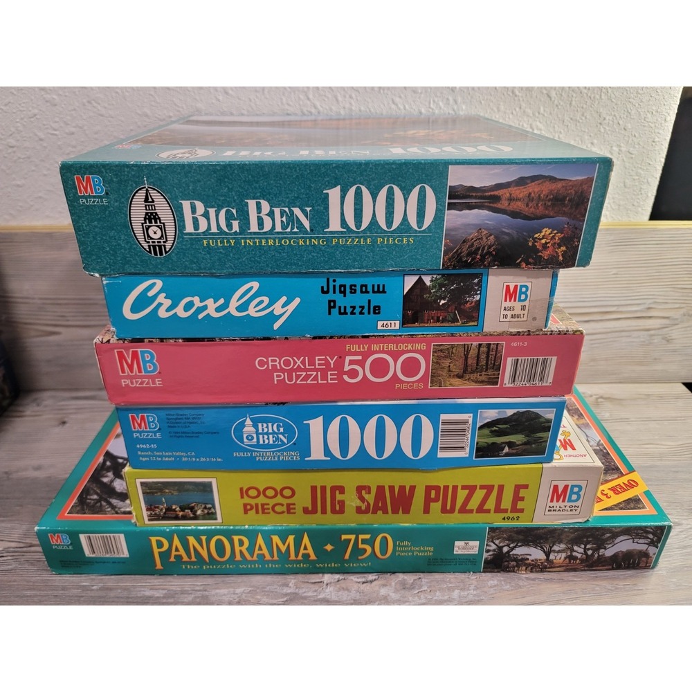 Puzzles Vintage lot of 6. Milton Bradley made in USA
